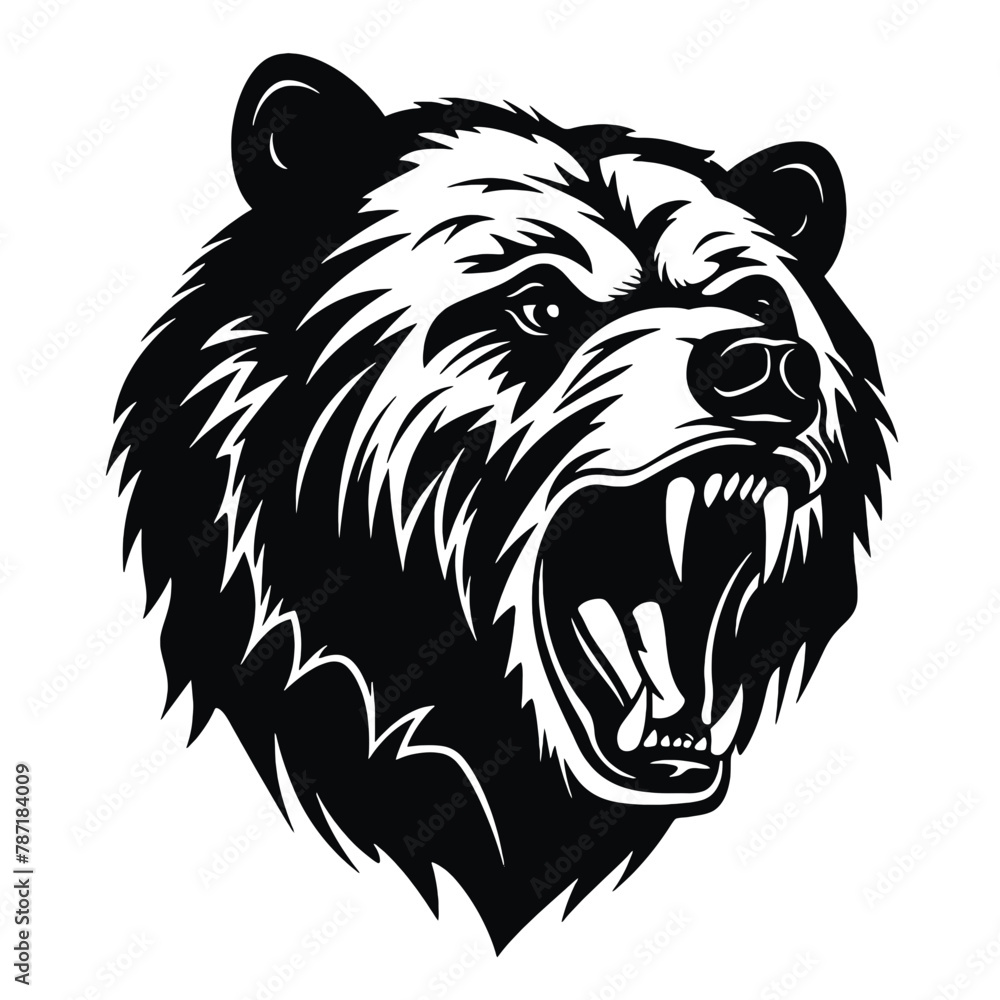 roaring bear looking directly at the camera roaring bear looking directly at the camera
