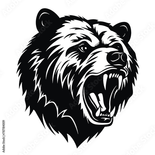 roaring bear looking directly at the camera