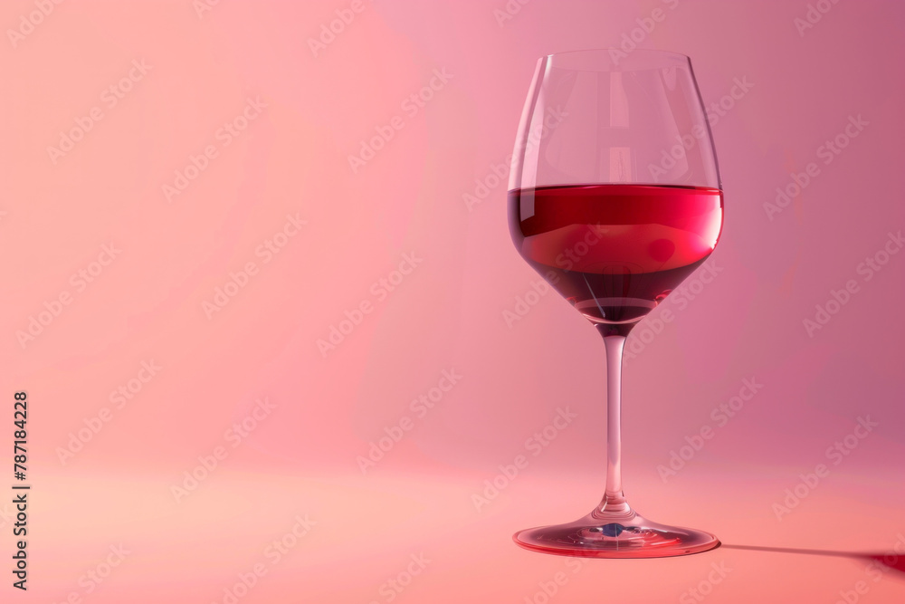 Isolated wine glass with red wine on color background Isolated wine glass with red wine on color background