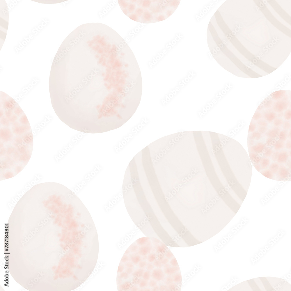 Seamless pattern with easter eggs, hand drawn illustration in watercolor style Seamless pattern with easter eggs, hand drawn illustration in watercolor style