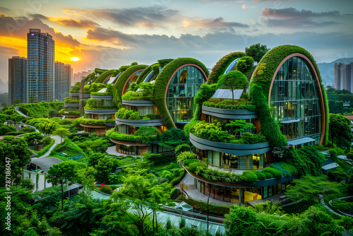 The Green City - a city where the buildings have gardens that grow vertically all around them.
 photo