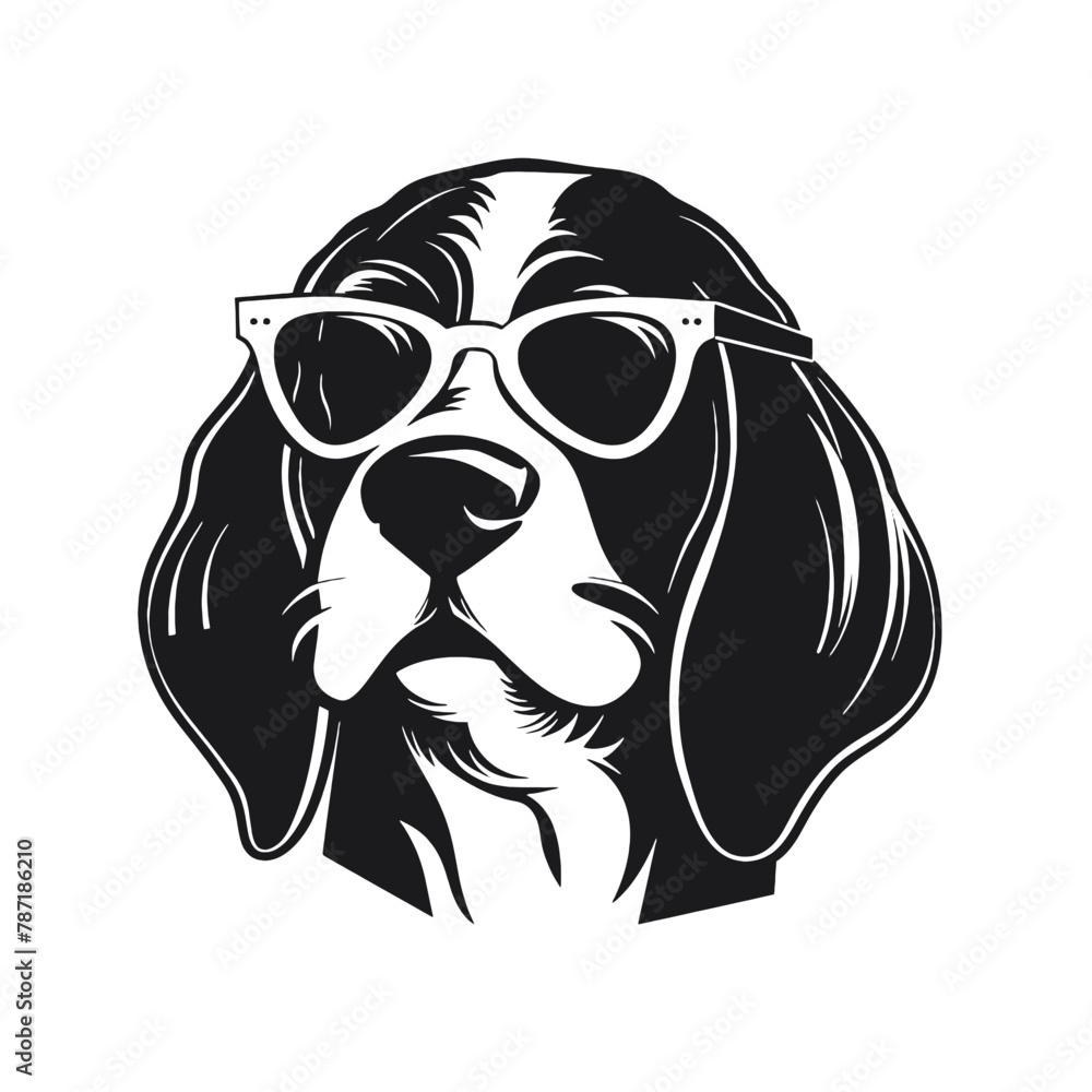 Fototapeta premium Beagle face silhouette