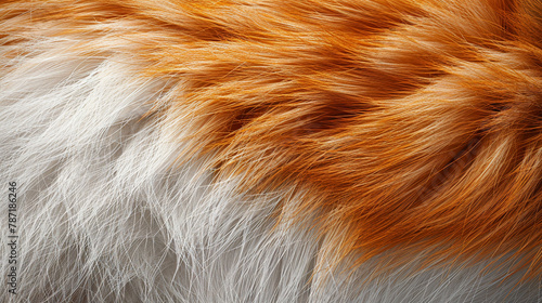 A close-up seamless pattern of a red foxs fur showcasing the vibrant red and white tones and soft texture