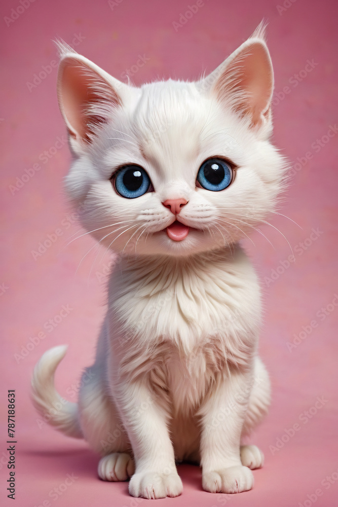 cute kitten kawaii fantasy style portrait of a cat