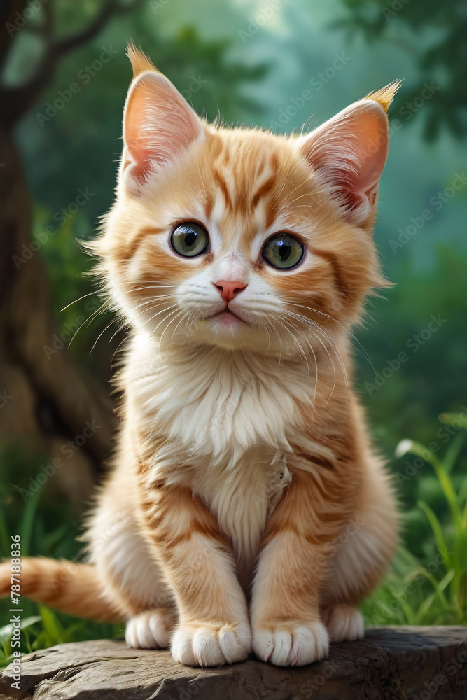 cute kitten kawaii fantasy style portrait of a cat cute kitten kawaii fantasy style portrait of a cat