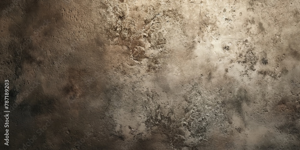 A high-resolution image highlighting the worn and rough texture of a grungy wall, with patches of dark stains and discoloration