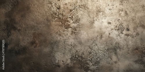 A high-resolution image highlighting the worn and rough texture of a grungy wall, with patches of dark stains and discoloration photo