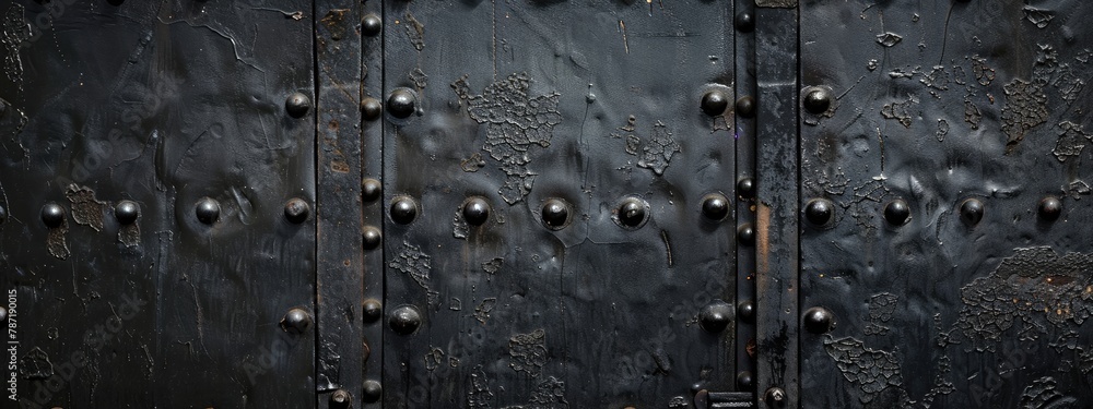 a simple black iron wall. black texture background. Grunge old door a simple black iron wall. black texture background. Grunge old door