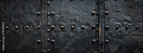 a simple black iron wall. black texture background. Grunge old door