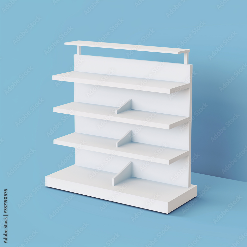 3D white dumpbin shelf or display rack for branding item 3D white dumpbin shelf or display rack for branding item