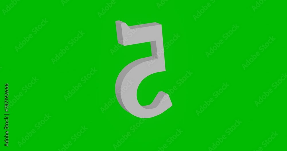 Animation of rotation of a white number five symbol with shadow. Simple and complex rotation. Seamless looped 4k animation on green chroma key background Animation of rotation of a white number five symbol with shadow. Simple and complex rotation. Seamless looped 4k animation on green chroma key background