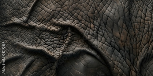 Detailed close-up image of elephant skin texture showing the intricate patterns of wrinkles and lines