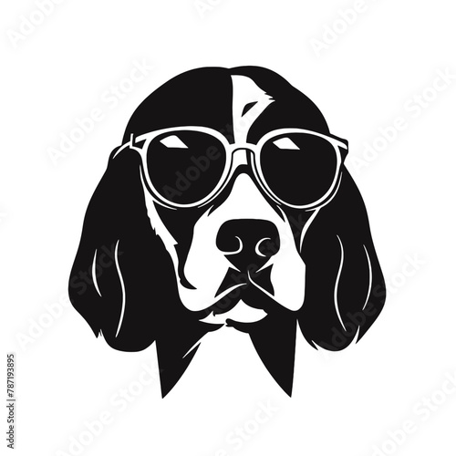 Beagle head icon. Cute puppy face. Dog emotion