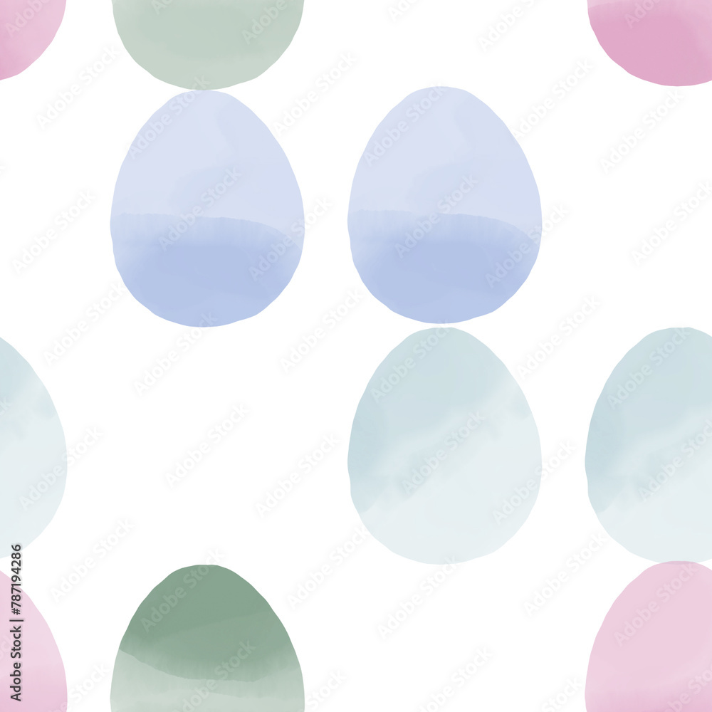 Seamless pattern with easter eggs, hand drawn illustration in watercolor style Seamless pattern with easter eggs, hand drawn illustration in watercolor style