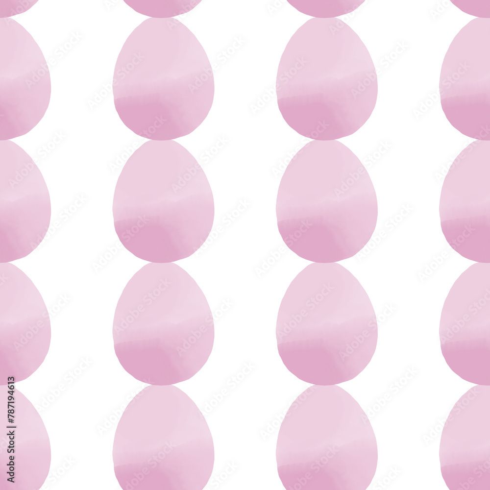 Seamless pattern with easter eggs, hand drawn illustration in watercolor style