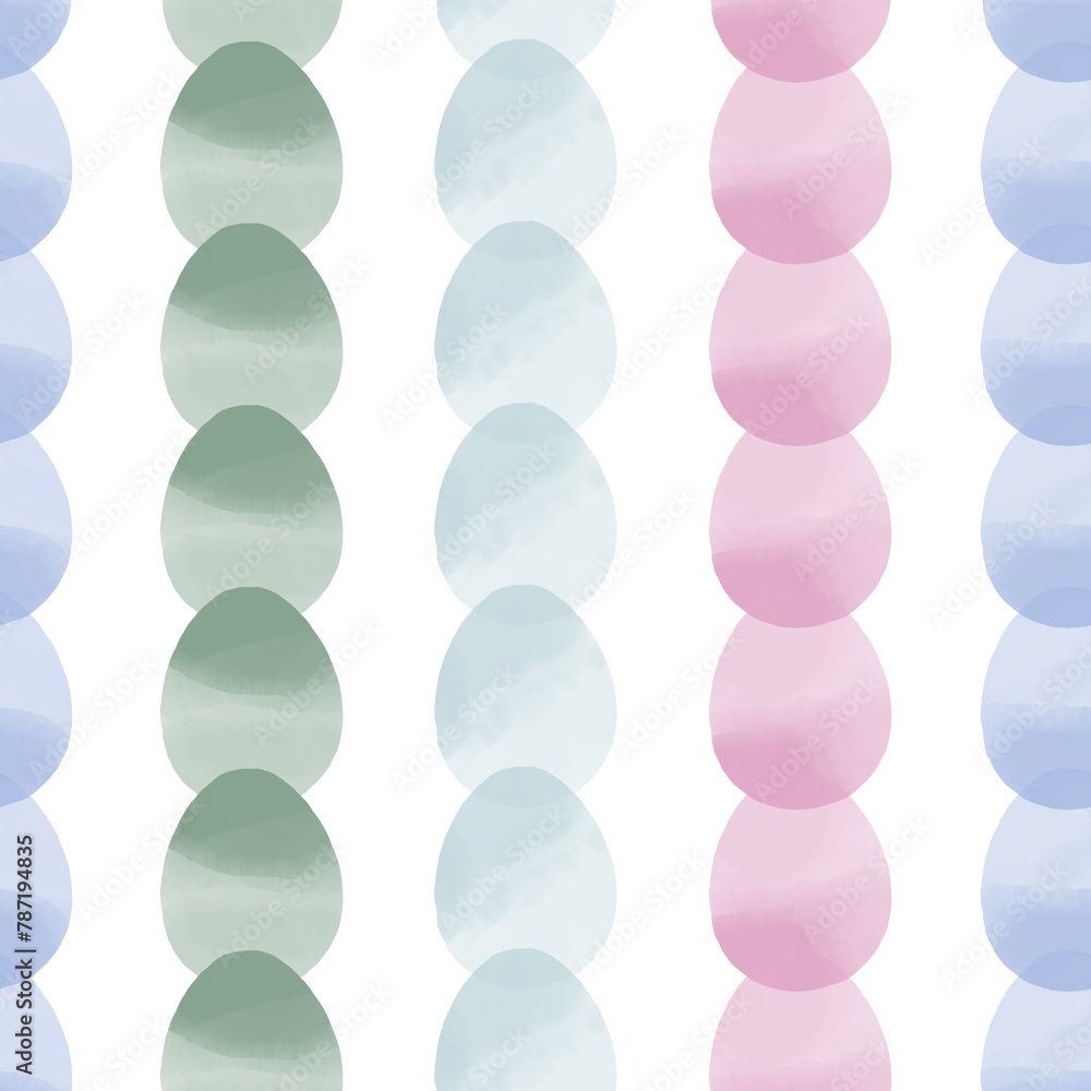 Seamless pattern with easter eggs, hand drawn illustration in watercolor style Seamless pattern with easter eggs, hand drawn illustration in watercolor style