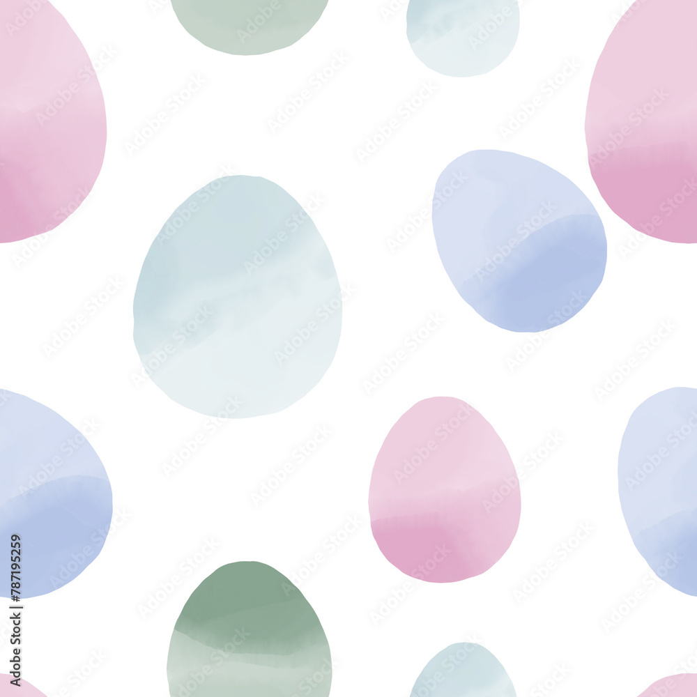 Seamless pattern with easter eggs, hand drawn illustration in watercolor style Seamless pattern with easter eggs, hand drawn illustration in watercolor style