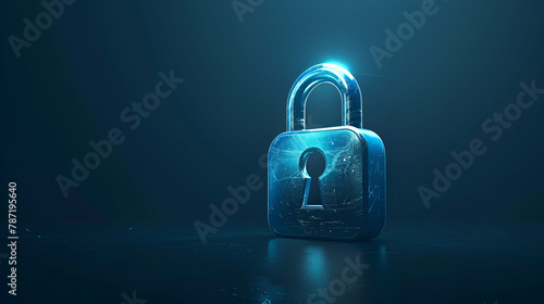 Padlock With Keyhole icon in technology personal data security Illustrates cyber data or information privacy idea, generative Ai
