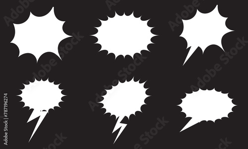 Set of chat speech bubble templates.  vector illustration.  Creative thought balloon.  