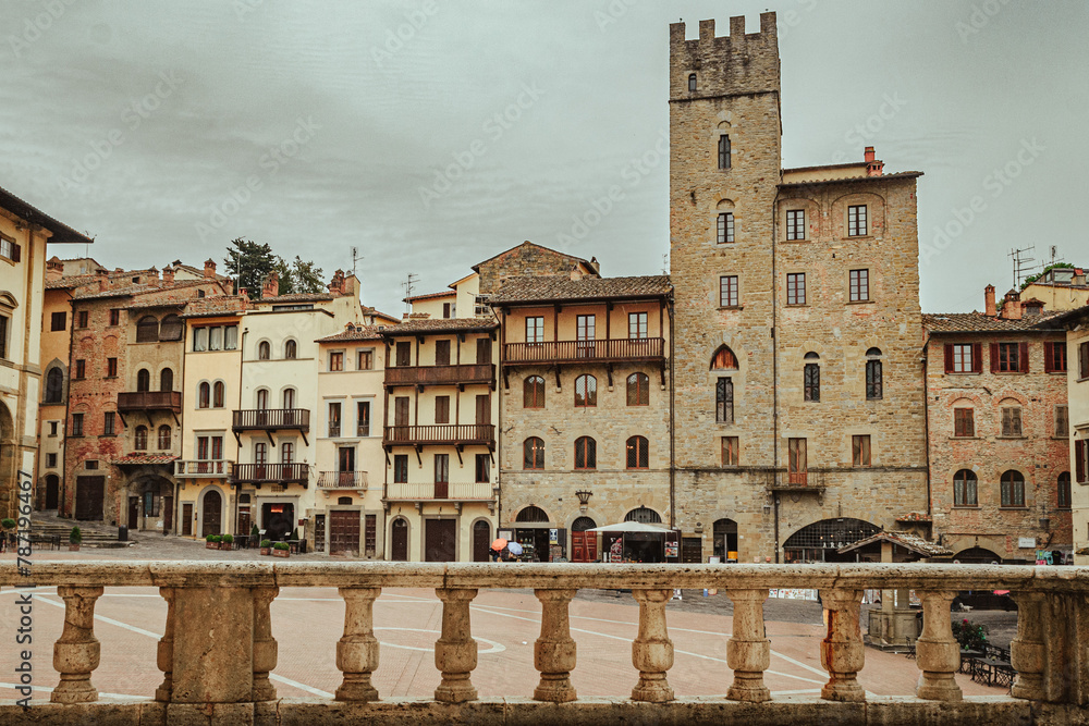 Street photography on the main Square, Arezzo Italy