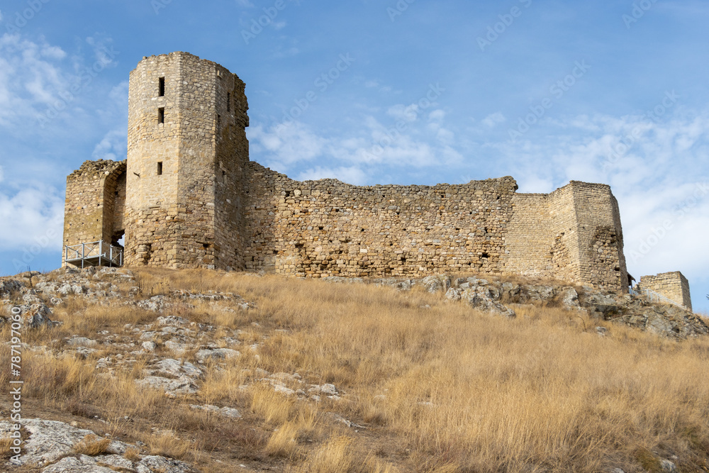 Landscape of The Enisala Medieval Fortress located near Jurilovca in Tulcea, Romania.