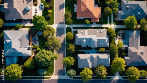 Overhead view of a suburban neighborhood © xKas