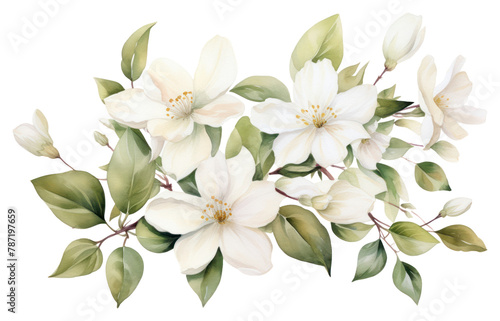 PNG Jasmine watercolor blossom flower plant