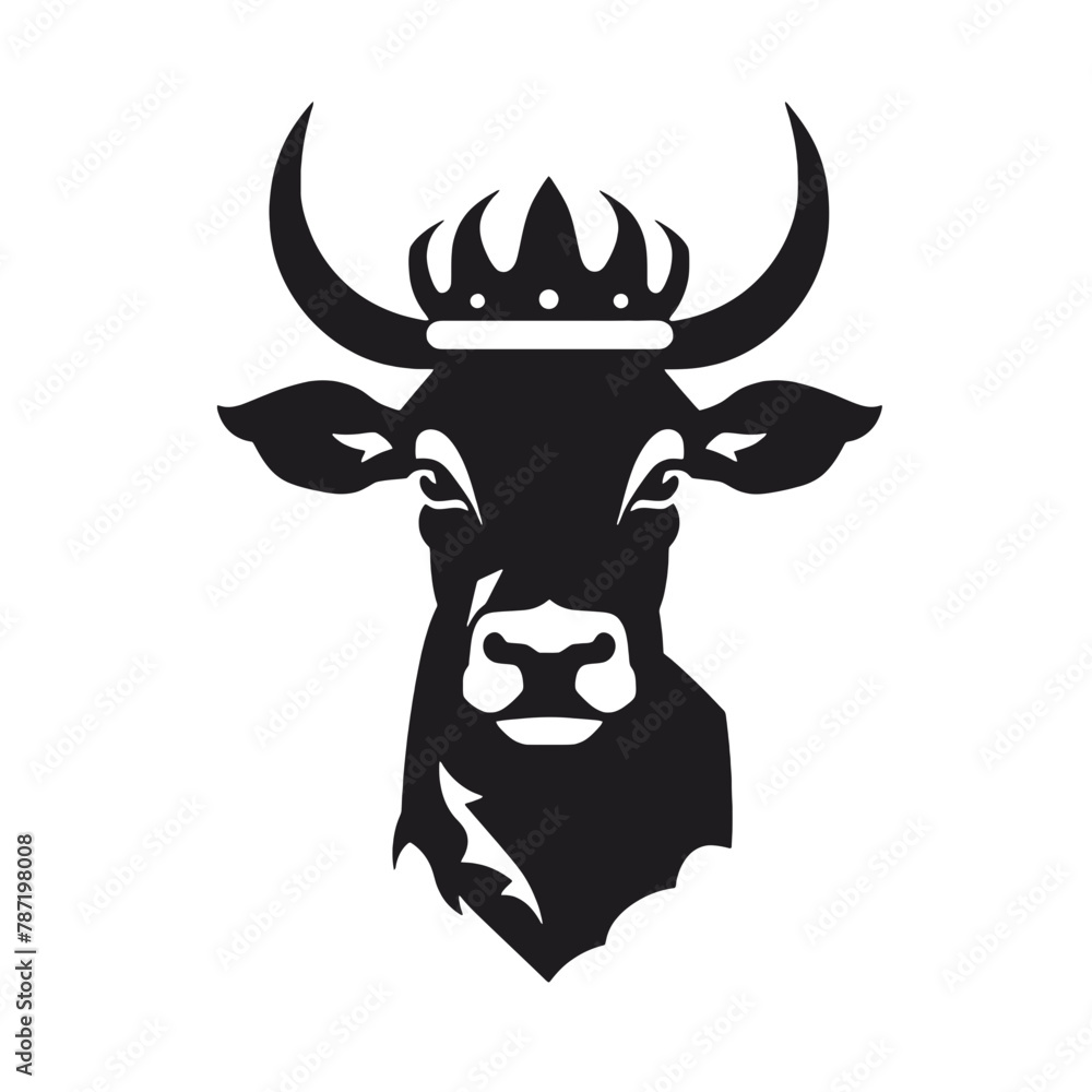 cow head logo silhouette vector cow head logo silhouette vector