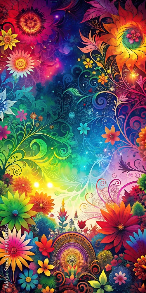 abstract colorful wildflowers in various shades of pink, purple, and blue background abstract colorful wildflowers in various shades of pink, purple, and blue background