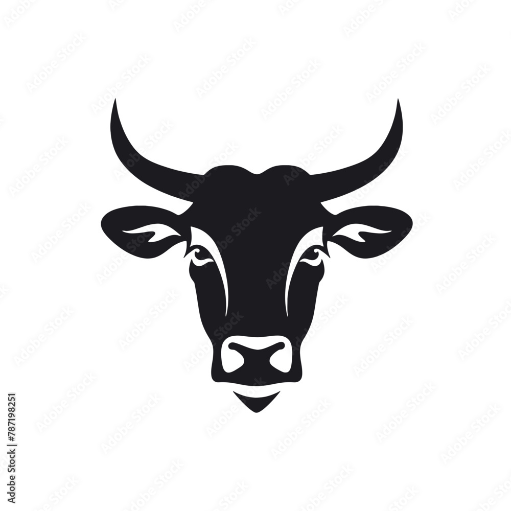 cow head logo silhouette vector cow head logo silhouette vector