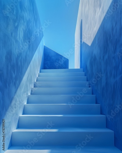 architecture, staircase, wall, building, stair, blue, door, design, street, background, old, house, abstract, step © Spencer