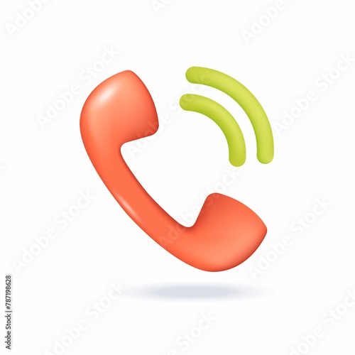 Telephone Call Icon 3D Vector Illustration