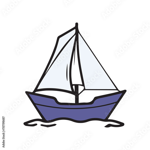 boat lineal filled illustration