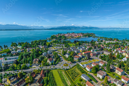 Blick auf Lindau am Bodensee im Luftbild