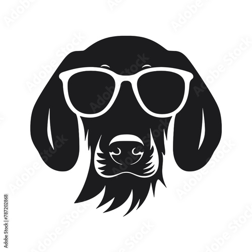 Dachshund dog. Vector black silhouette.