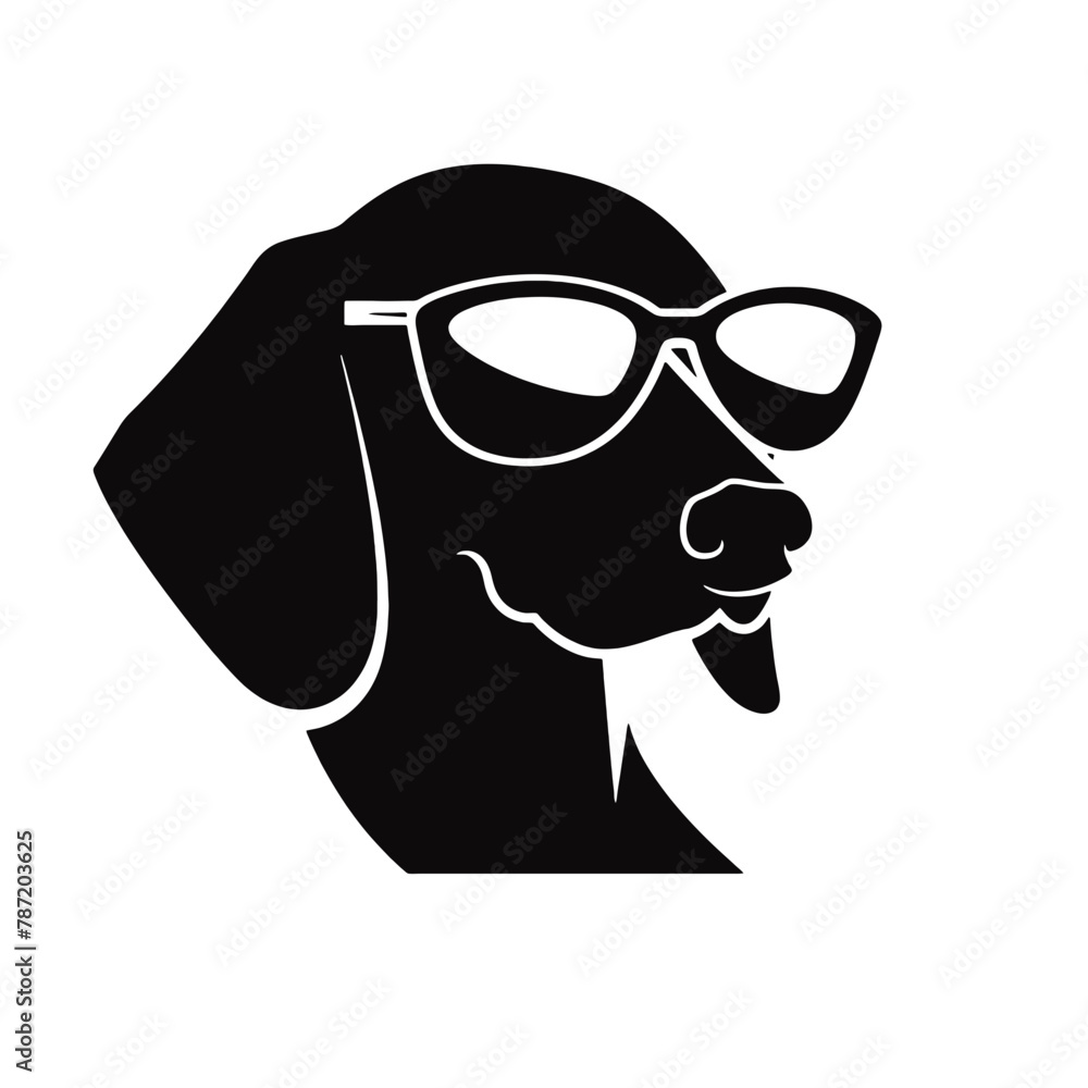 Naklejka premium Dachshund dog face isolated on a white background