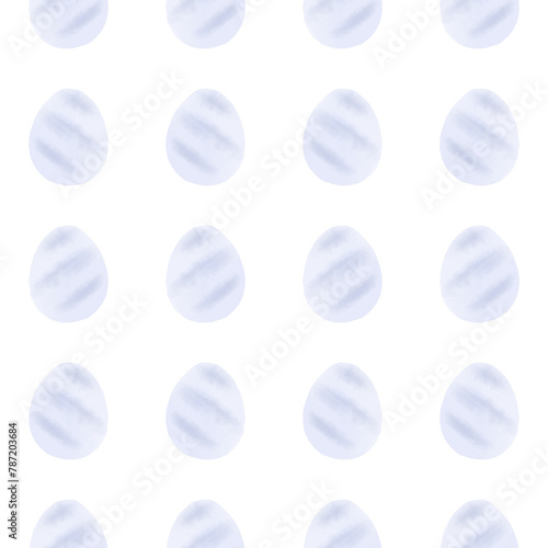 Seamless pattern with easter eggs, hand drawn illustration in watercolor style