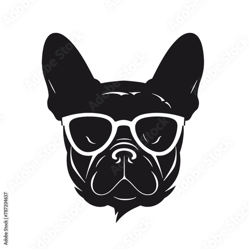 Handsome Black French Bulldog Logo  © vectorcyan