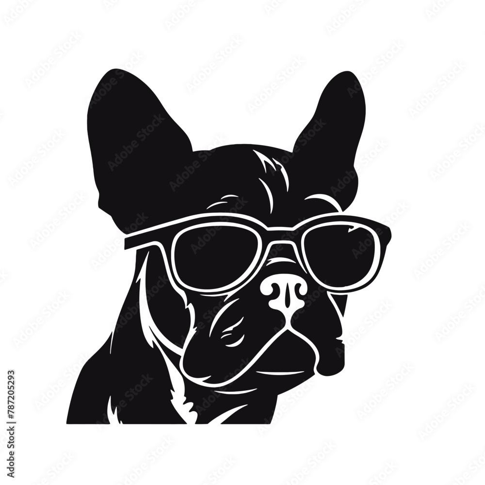 Portrait of french bulldog wearing sunglasses Portrait of french bulldog wearing sunglasses