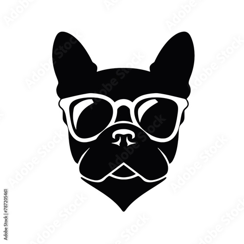Fototapeta Naklejka Na Ścianę i Meble -  Portrait of french bulldog wearing sunglasses