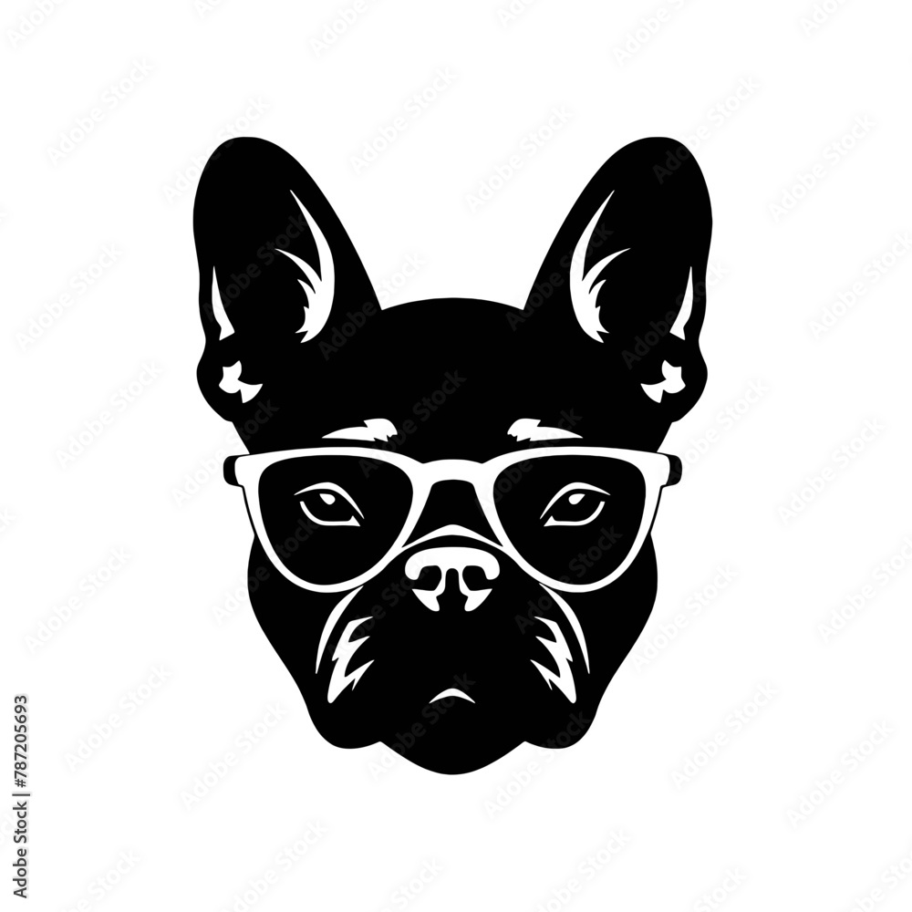 Obraz premium French bulldog Portrait. Vector illustration.