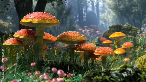 Seasonal Fungi in a Forest Setting