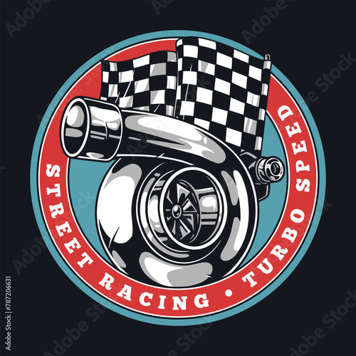 Street racing vintage flyer colorful