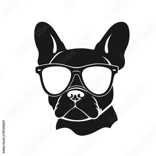 french bulldog wear sunglasses logo icon design vector illustration © vectorcyan