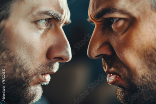 Two competitors staring at each other