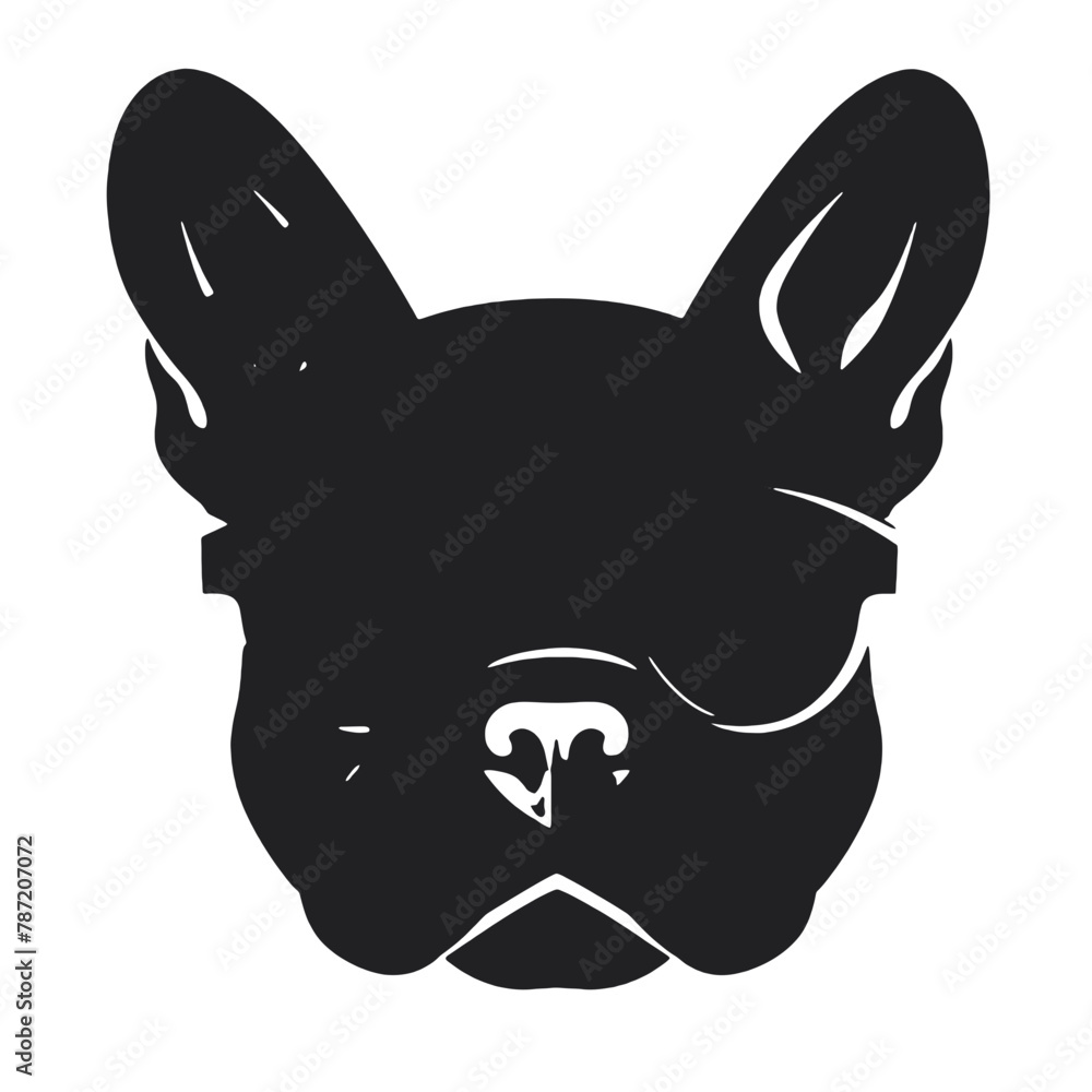 french bulldog wear sunglasses logo icon design vector illustration - obrazy, fototapety, plakaty 