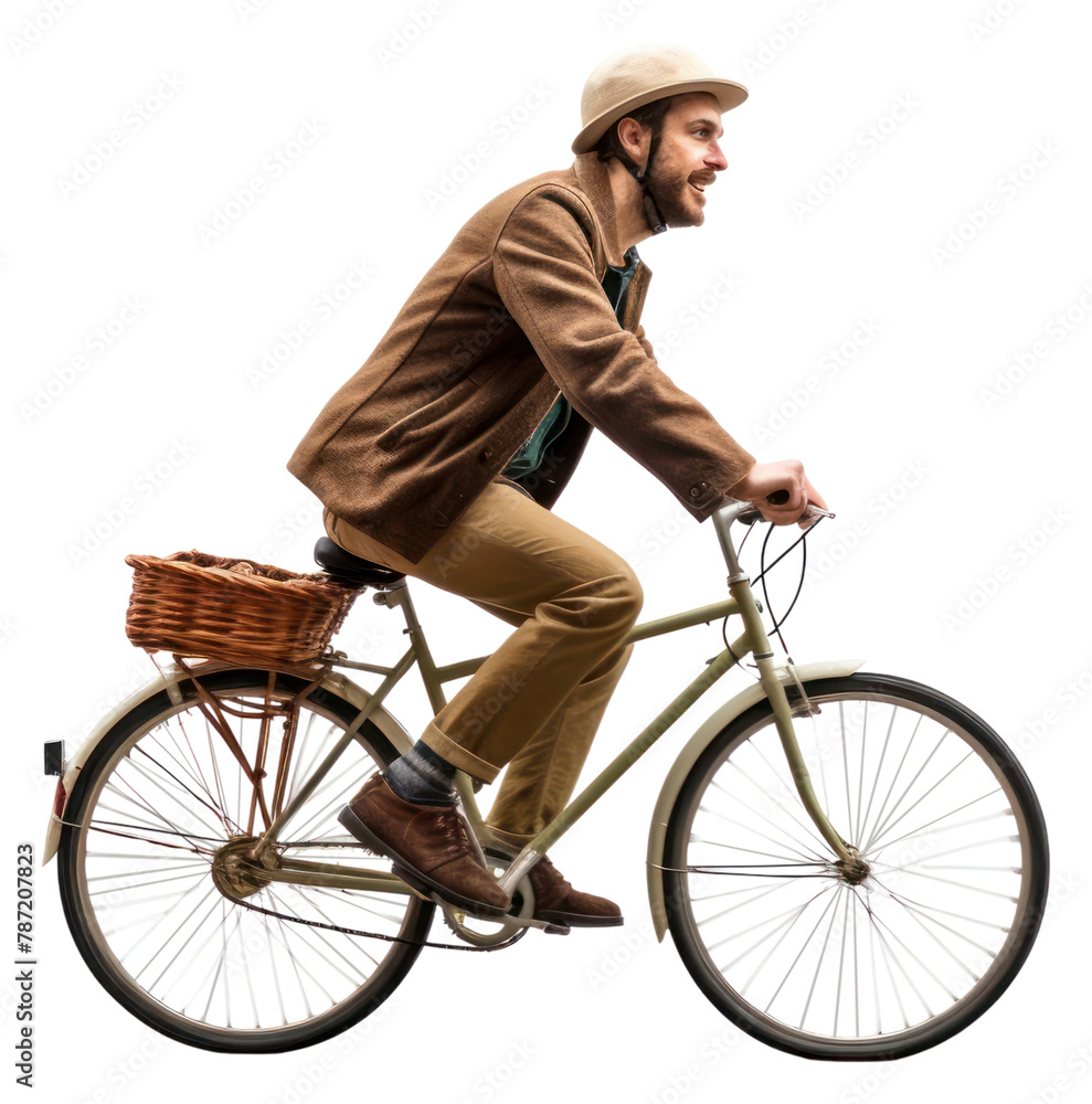 Naklejka premium PNG Man biking bicycle vehicle cycling