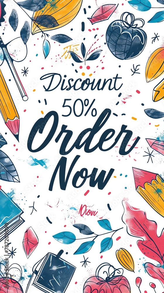 Obraz premium Chic back-to-school banner featuring 
