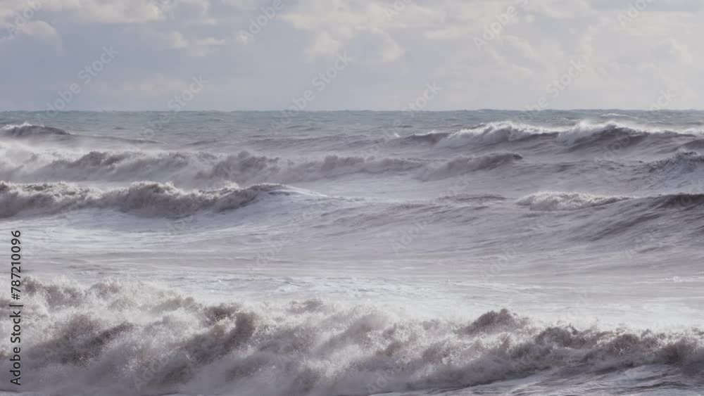 storm at sea, big waves and foam, slow motion
storm at sea, big waves and foam, slow motion