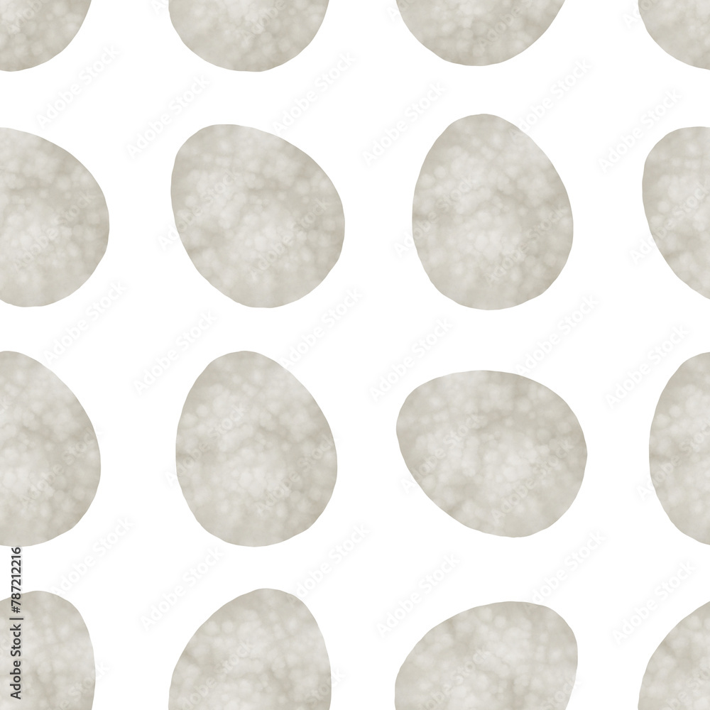 Fototapeta premium Seamless pattern with easter eggs, hand drawn illustration in watercolor style